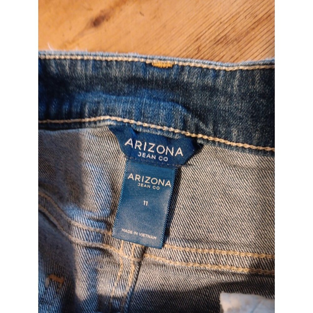 Upcycled Denim Skirt Juniors 11 Bandana Ruffle Western Frill Stretch Arizona - Picture 9 of 10